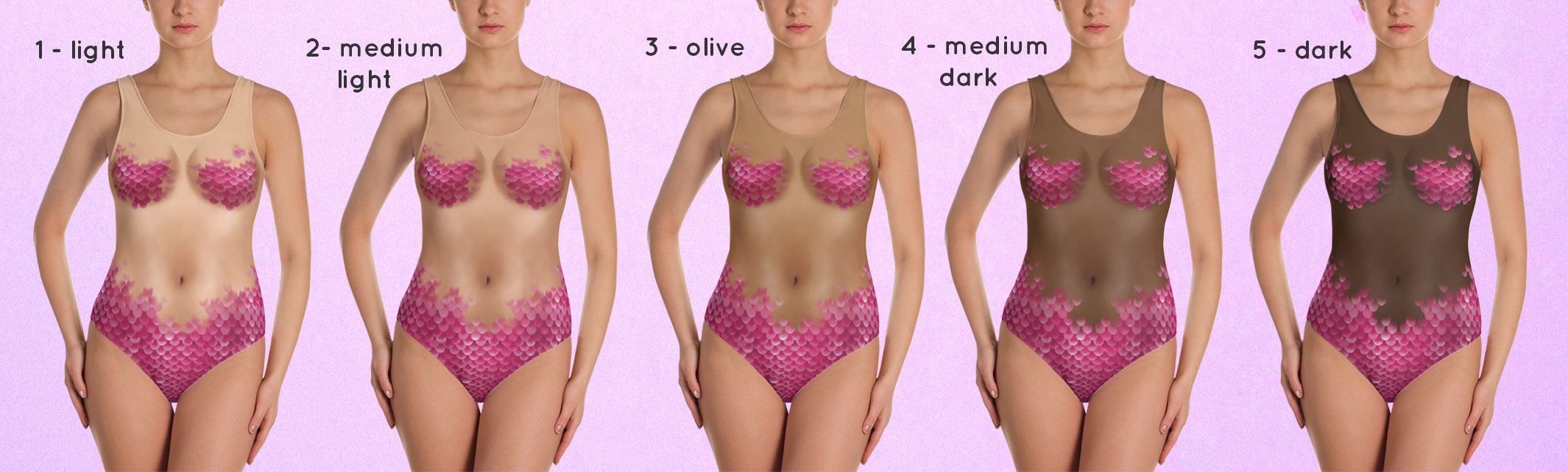 Mermaid scale realistic body print swimsuit.