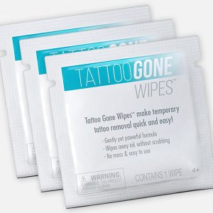 Temporary tattoo removal wipes